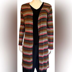 NWT NO BOUNDARIES WOMEN’s STRIPE DUSTER  CARDIGAN SIZE LARGE 11-13